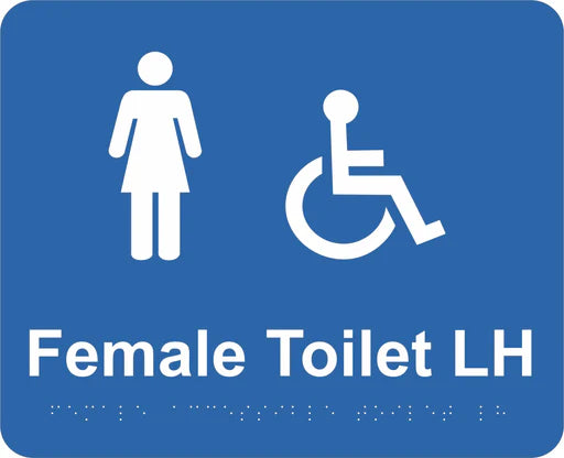 Braille Sign - Female Accessible Toilet LH