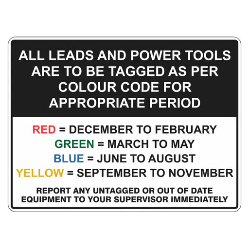 Construction Sign - All Leads And Power Tools Are To Be Tagged