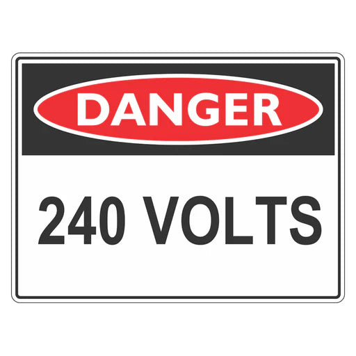 Danger Sign - 240 Volts - Premium Nameplates