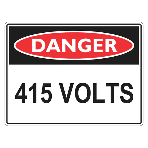 Danger Sign - 415 Volts - Premium Nameplates