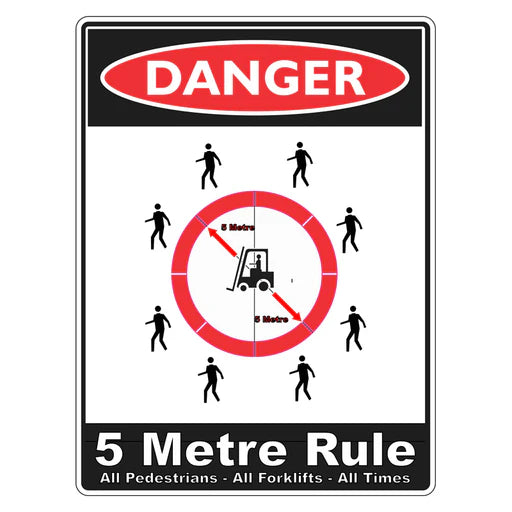 Danger Sign - 5 Metre Rule - Premium Nameplates