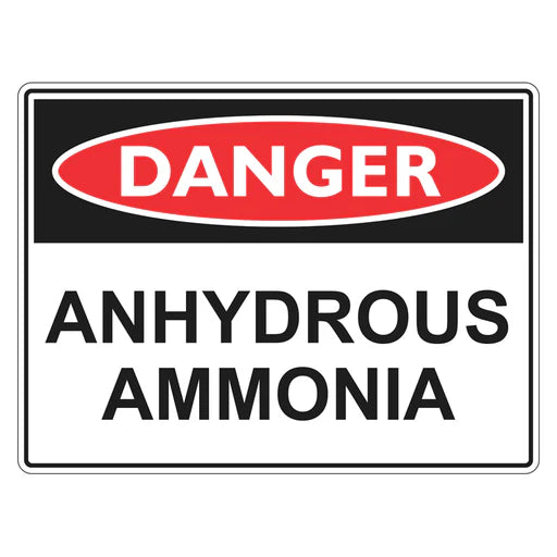 Danger Sign – Anhydrous Ammonia - Premium Nameplates