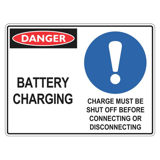 Danger Sign – Battery Charging - Premium Nameplates