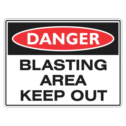 Danger Sign – Blasting Area Keep Out - Premium Nameplates