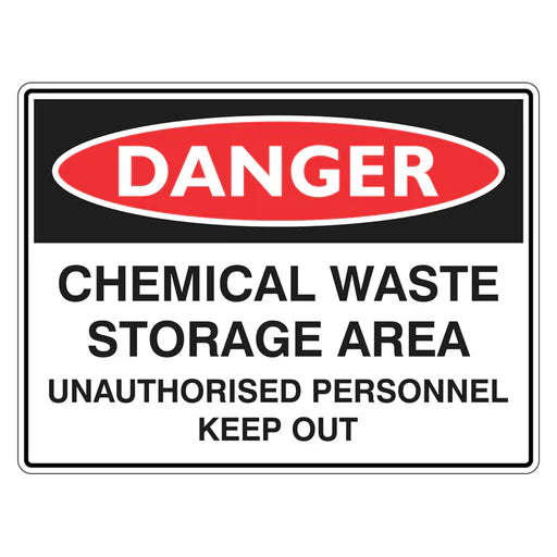 Danger Sign – Chemical Waste Storage Area - Premium Nameplates
