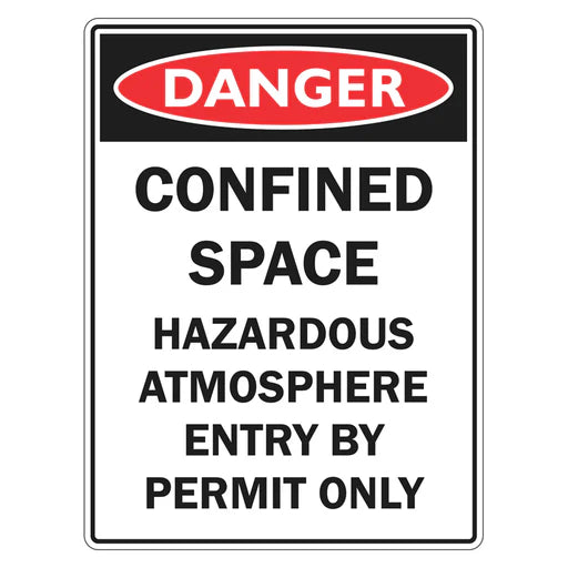 Danger Sign – Confined Space Hazardous Atmosphere Entry By Permit - Premium Nameplates