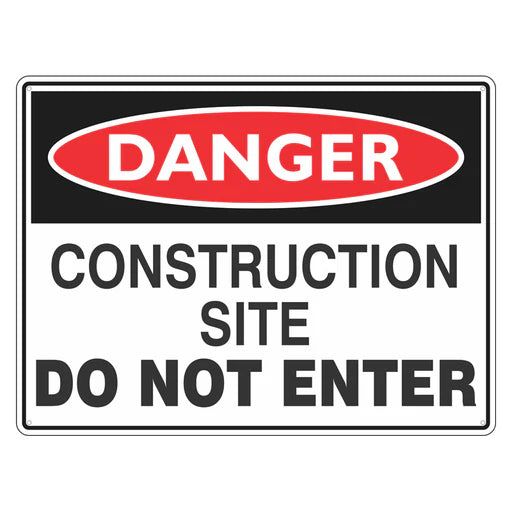 Danger Sign – Construction Site Do Not Enter - Premium Nameplates