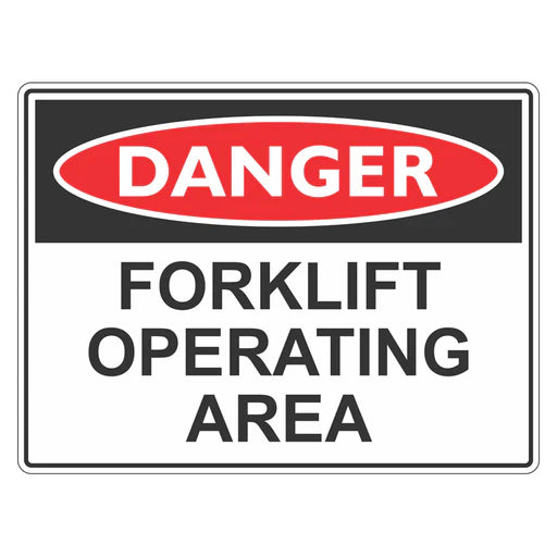 Danger Sign – Forklift Operating Area - Premium Nameplates