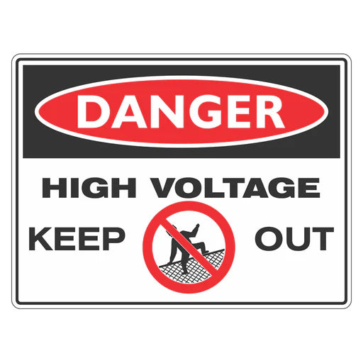 Danger Sign – High Voltage Keep Out - Premium Nameplates
