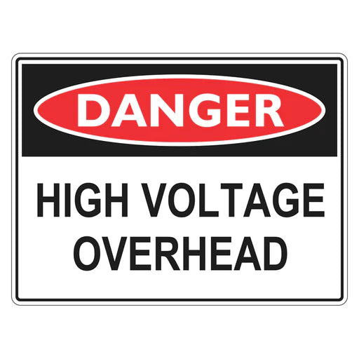 Danger Sign – High Voltage Overhead - Premium Nameplates