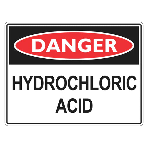 Danger Sign – Hydrochloric Acid - Premium Nameplates