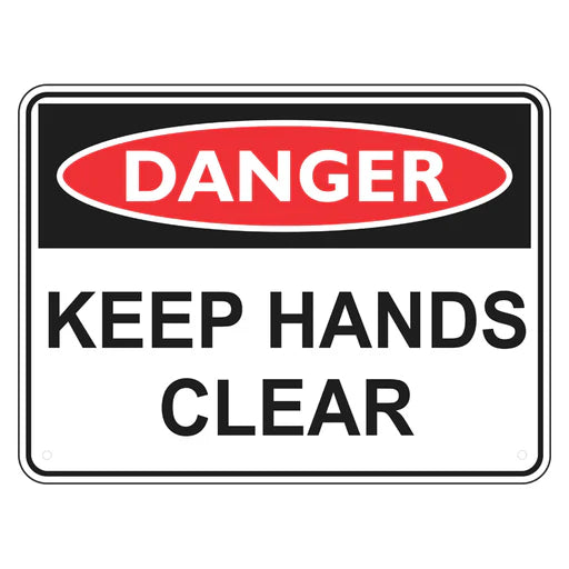 Danger Sign – Keep Hands Clear - Premium Nameplates