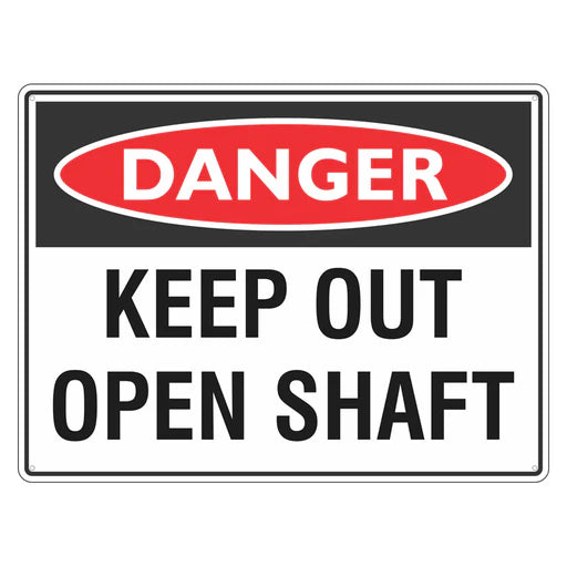 Danger Sign – Keep Out Open Shaft - Premium Nameplates