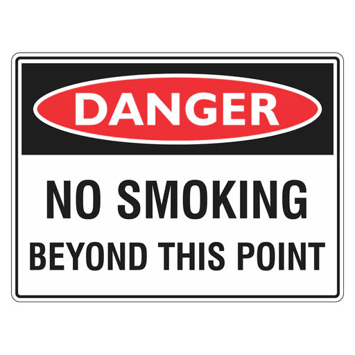 Danger Sign – No Smoking Beyond This Point - Premium Nameplates