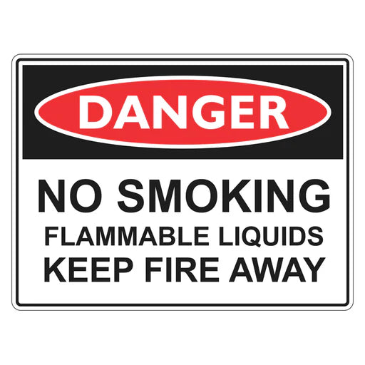 Danger Sign – No Smoking Flammable Liquids Keep Fire Away - Premium Nameplates