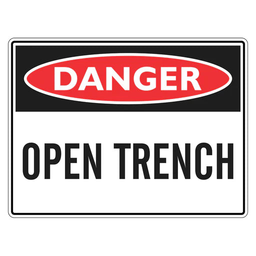 Danger Sign – Open Trench - Premium Nameplates