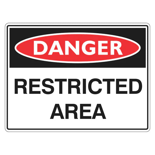 Danger Sign – Restricted Area - Premium Nameplates