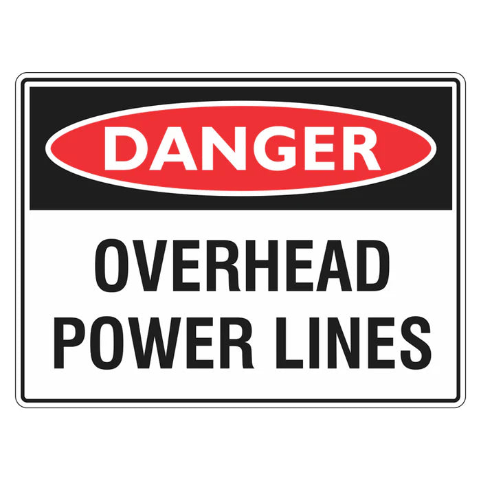 Danger Sign – Overhead Power Lines - Premium Nameplates