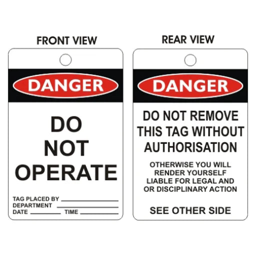 Danger Tags - Do Not Operate