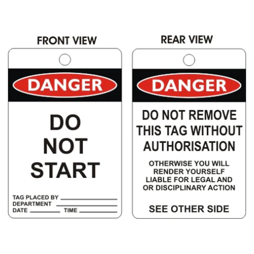 Danger Tags - Do Not Start