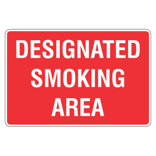 Designated Smoking Area Sign
