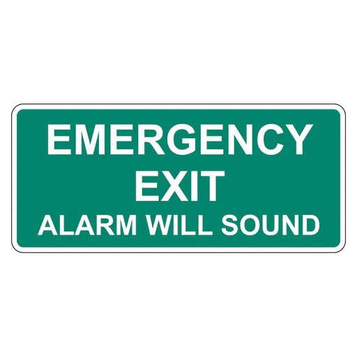Emergency Exit Sign - Alarm Will Sound