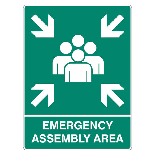 Emergency Sign - Emergency Assembly Area - Premium Nameplates