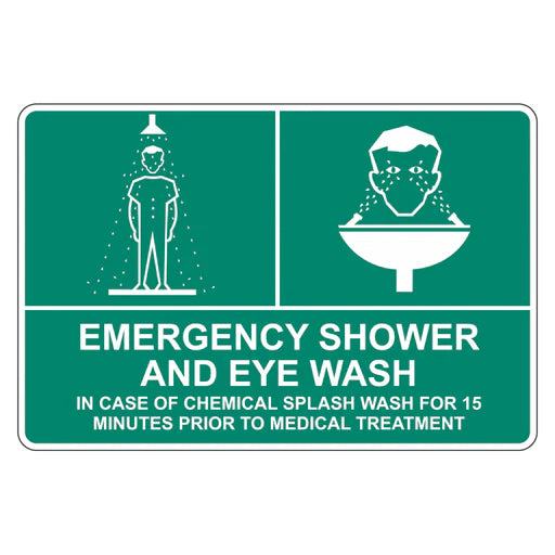 Emergency Sign - Emergency Shower And Eye Wash - Premium Nameplates