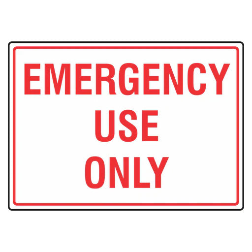 Emergency Sign - Emergency Use Only - Premium Nameplates