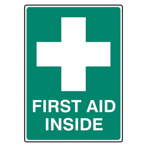 Emergency Sign - First Aid Inside - Premium Nameplates