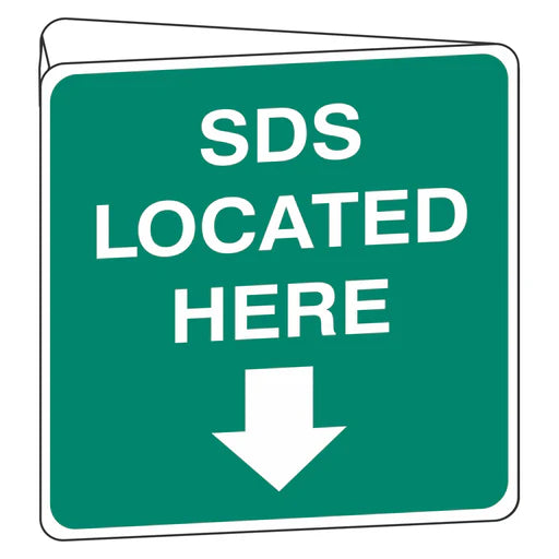 Emergency Sign - SDS Located Here (Double Sided) - Premium Nameplates