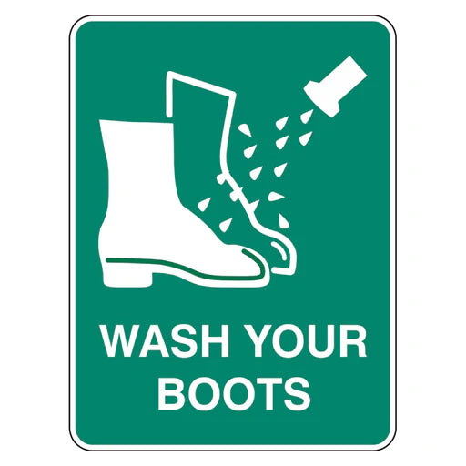 Emergency Sign - Wash Your Boots - Premium Nameplates