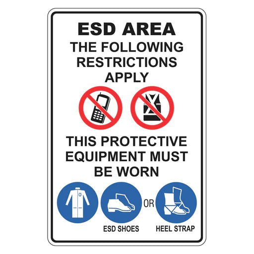 Prohibition Sign - ESD Area Restrictions Apply