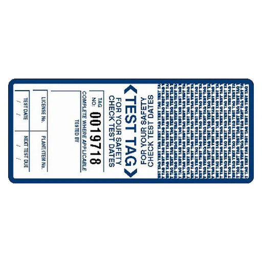 Self Laminating Test Tags With Security Flap - Blue