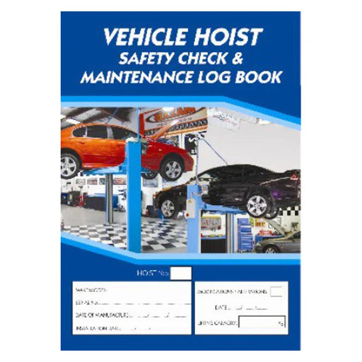 Vehicle Hoist Safety Check & Maintenance Log Book
