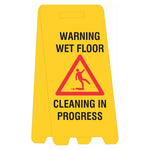 A-Frame Wet Floor Cleaning In Progress