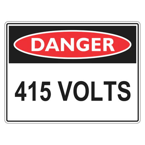 Danger Sign - 415 Volts - Premium Nameplates