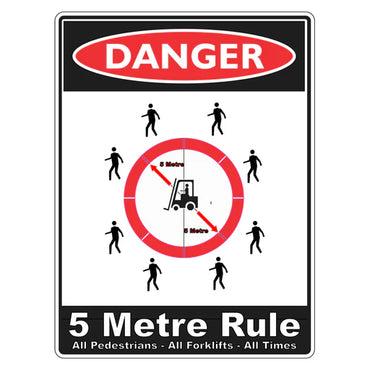 Danger Sign - 5 Metre Rule - Premium Nameplates