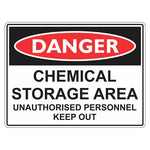 Danger Sign – Chemical Storage Area - Premium Nameplates