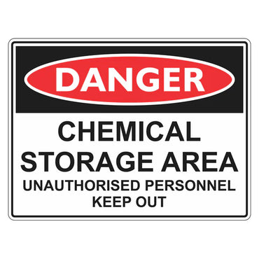 Danger Sign – Chemical Storage Area - Premium Nameplates