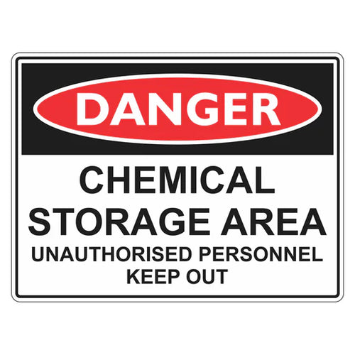 Danger Sign – Chemical Storage Area - Premium Nameplates