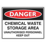 Danger Sign – Chemical Waste Storage Area - Premium Nameplates