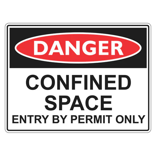 Danger Sign – Confined Space Entry By Permit Only - Premium Nameplates