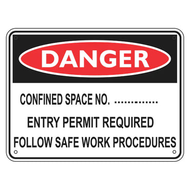 Danger Sign – Confined Space No. __ Entry Permit Required - Premium Nameplates