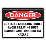 Danger Sign – Contains Asbestos Fibres Avoid Creating Dust - Premium Nameplates