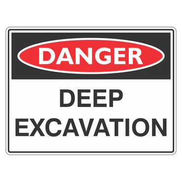 Danger Sign - Deep Excavation - Premium Nameplates