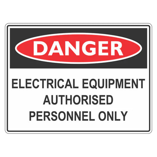 Danger Sign – Electrical Equipment Authorised Personnel Only - Premium Nameplates