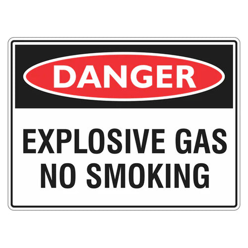 Danger Sign – Explosive Gas No Smoking - Premium Nameplates