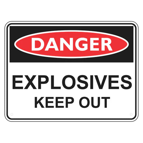 Danger Sign – Explosives Keep Out - Premium Nameplates