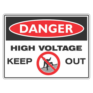 Danger Sign – High Voltage Keep Out - Premium Nameplates